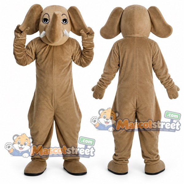 Tan Elephant Mascot Costume