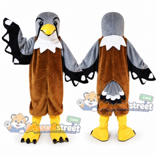 Brown and Gray Eagle Mascot Costume