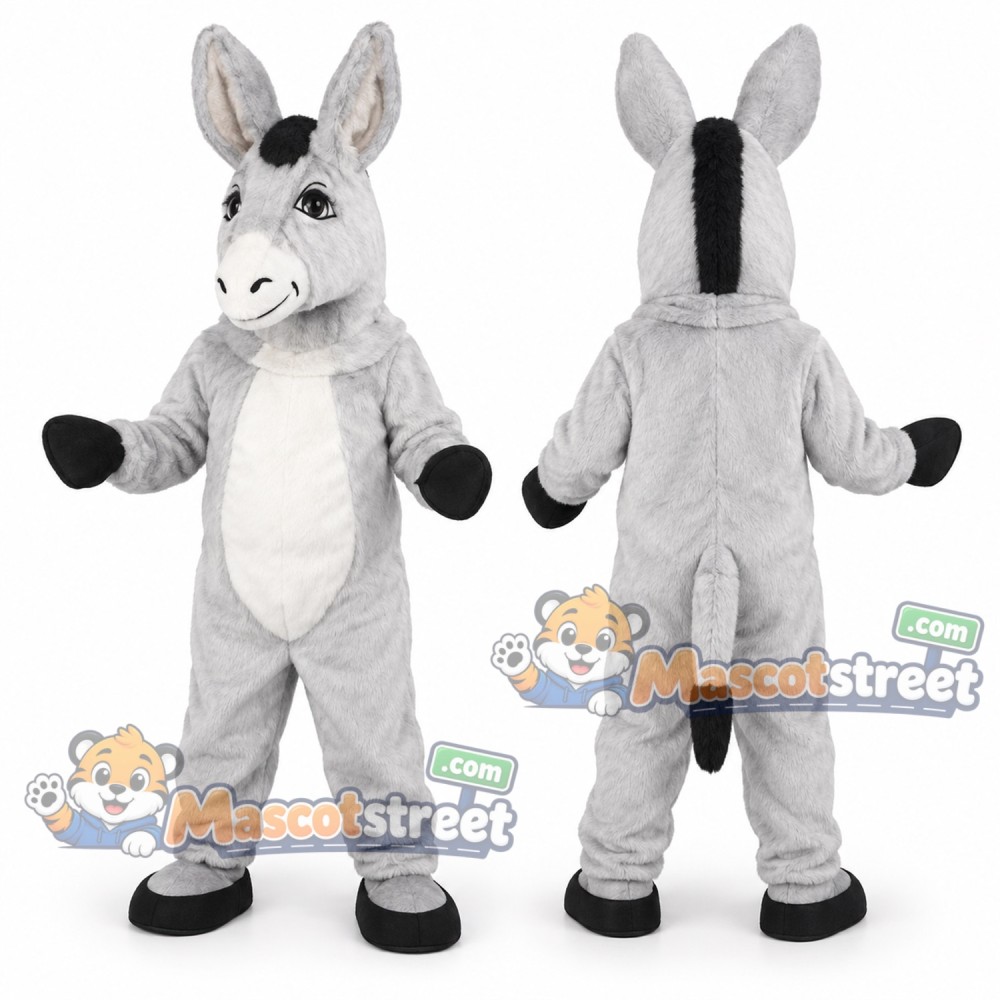 Gray Donkey Mascot Costume