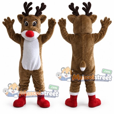 Brown Reindeer Mascot Costume Brown Reindeer Mascot Costume
