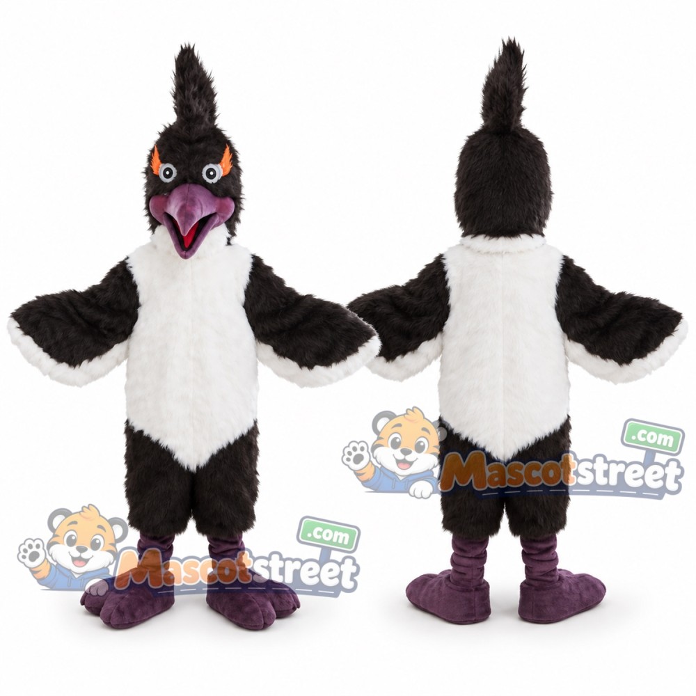 Black and White Bird Mascot Costume Black and White Bird Mascot Costume