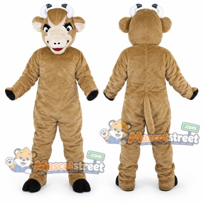 Tan Bull Mascot Costume