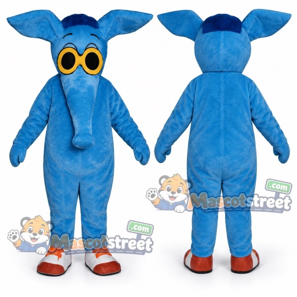 Blue Aardvark Mascot Costume