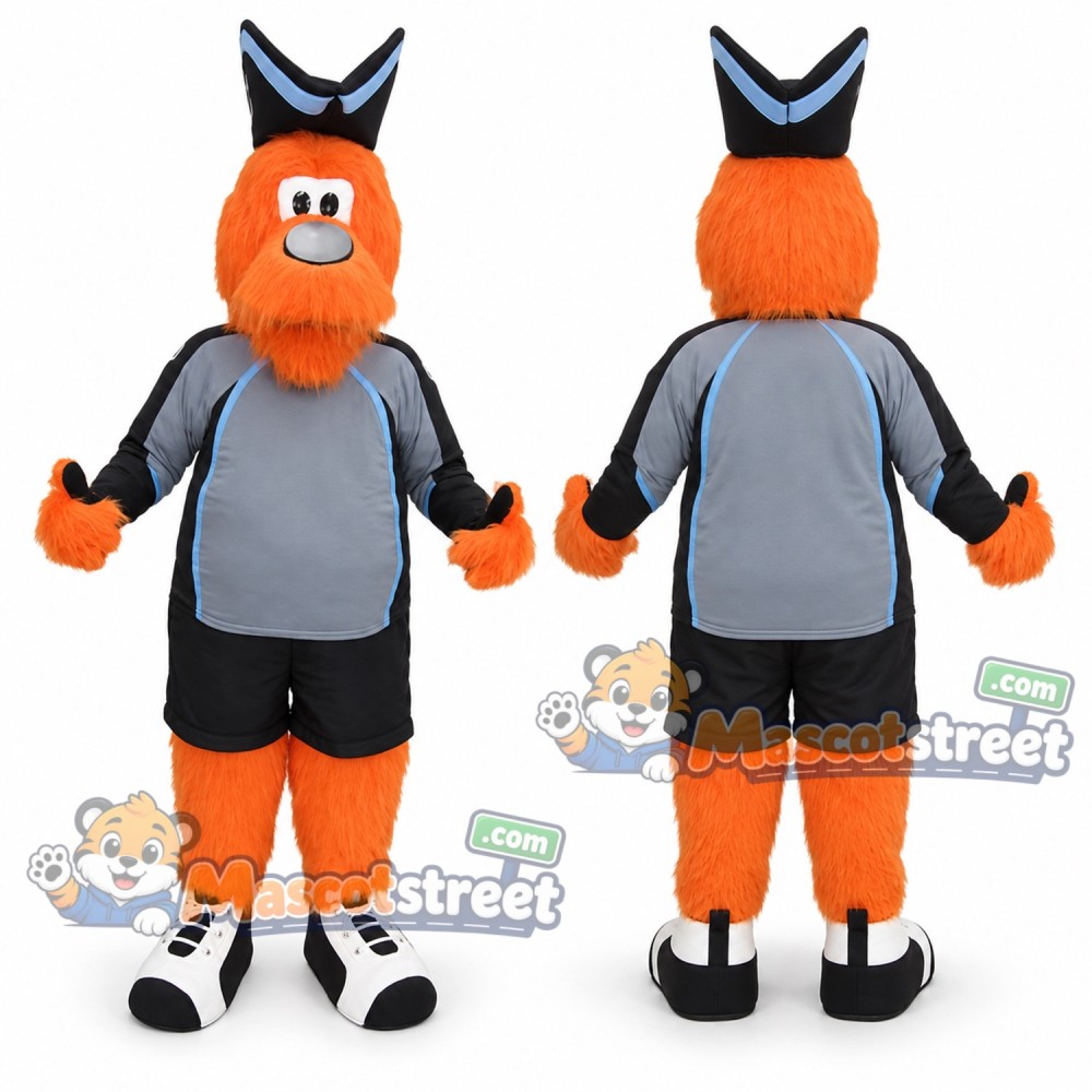 Orange Bird Mascot Costume with Gray Sports Shirt, Black Shorts and Hat Orange Bird Mascot Costume with Gray Sports Shirt, Black Shorts and Hat
