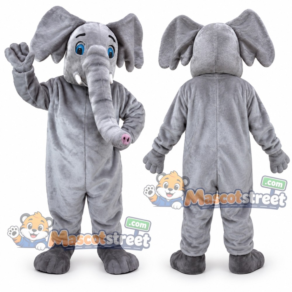 Gray Elephant Mascot Costume Gray Elephant Mascot Costume