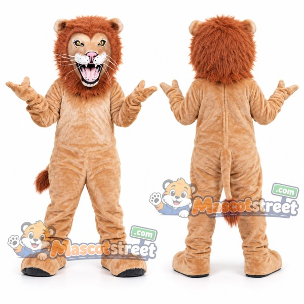 Tan Lion Mascot Costume