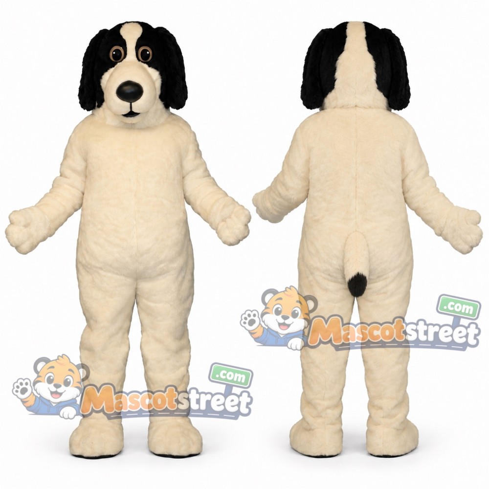 Black and White Dog Mascot Costume Black and White Dog Mascot Costume