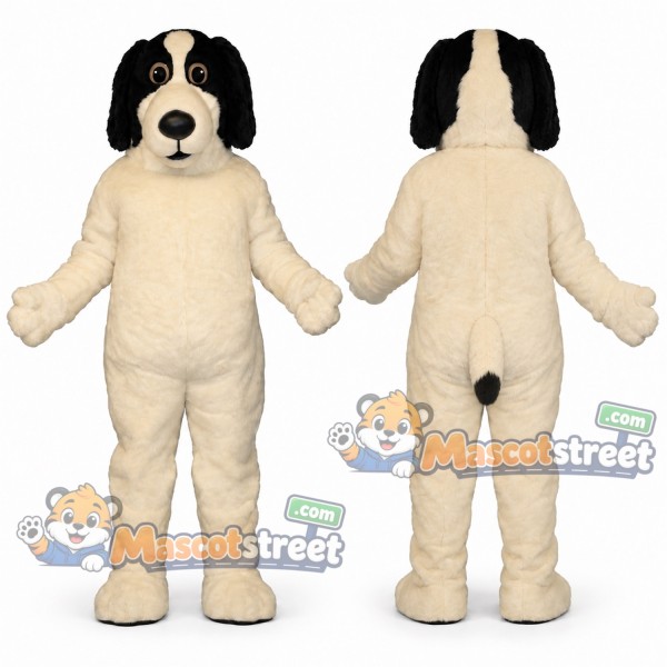 Black and White Dog Mascot Costume