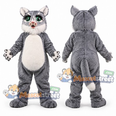 Gray Cat Mascot Costume
