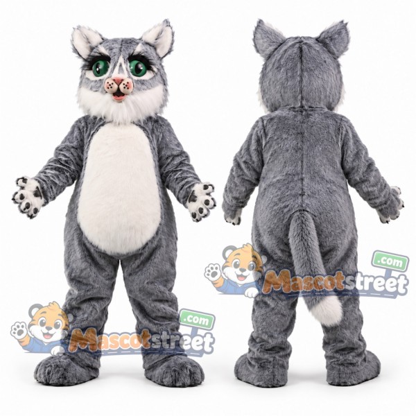 Gray Cat Mascot Costume