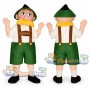 Alpine Man Mascot Costume with Green Lederhosen and Hat