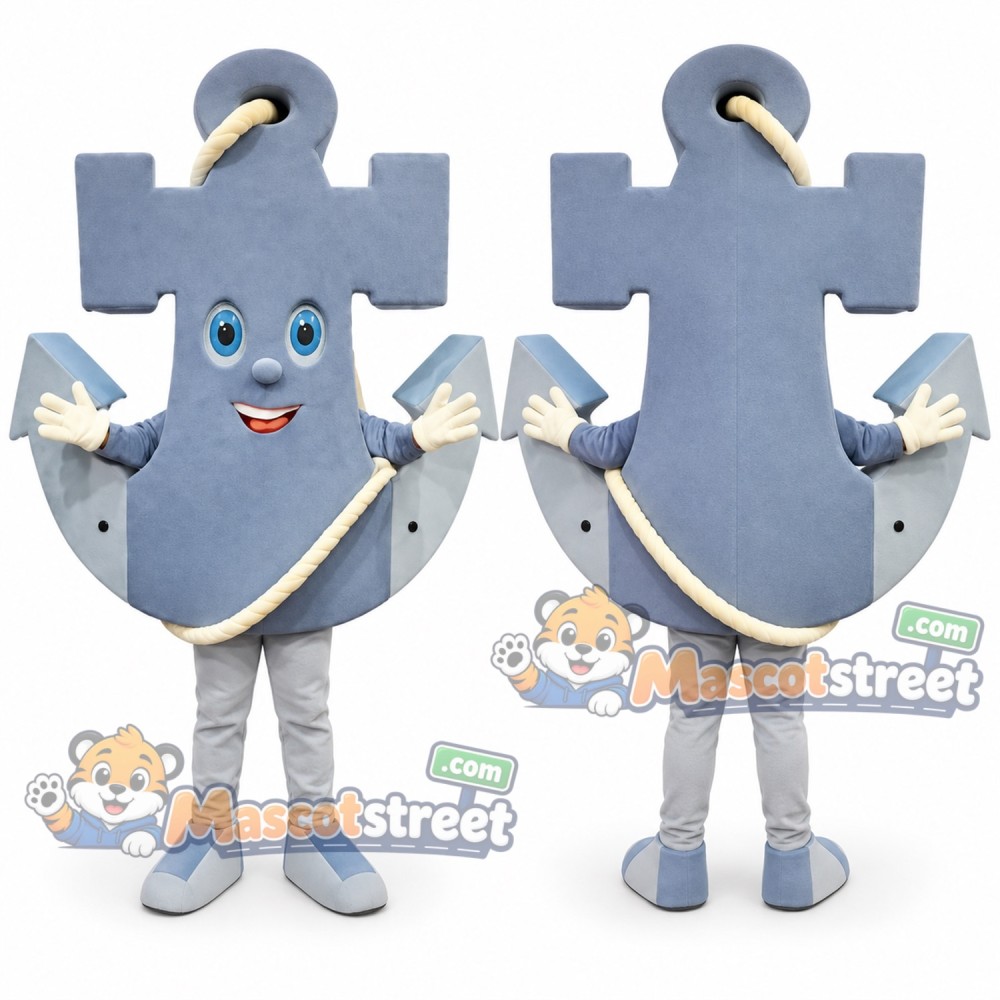 Gray Anchor Mascot Costume Gray Anchor Mascot Costume