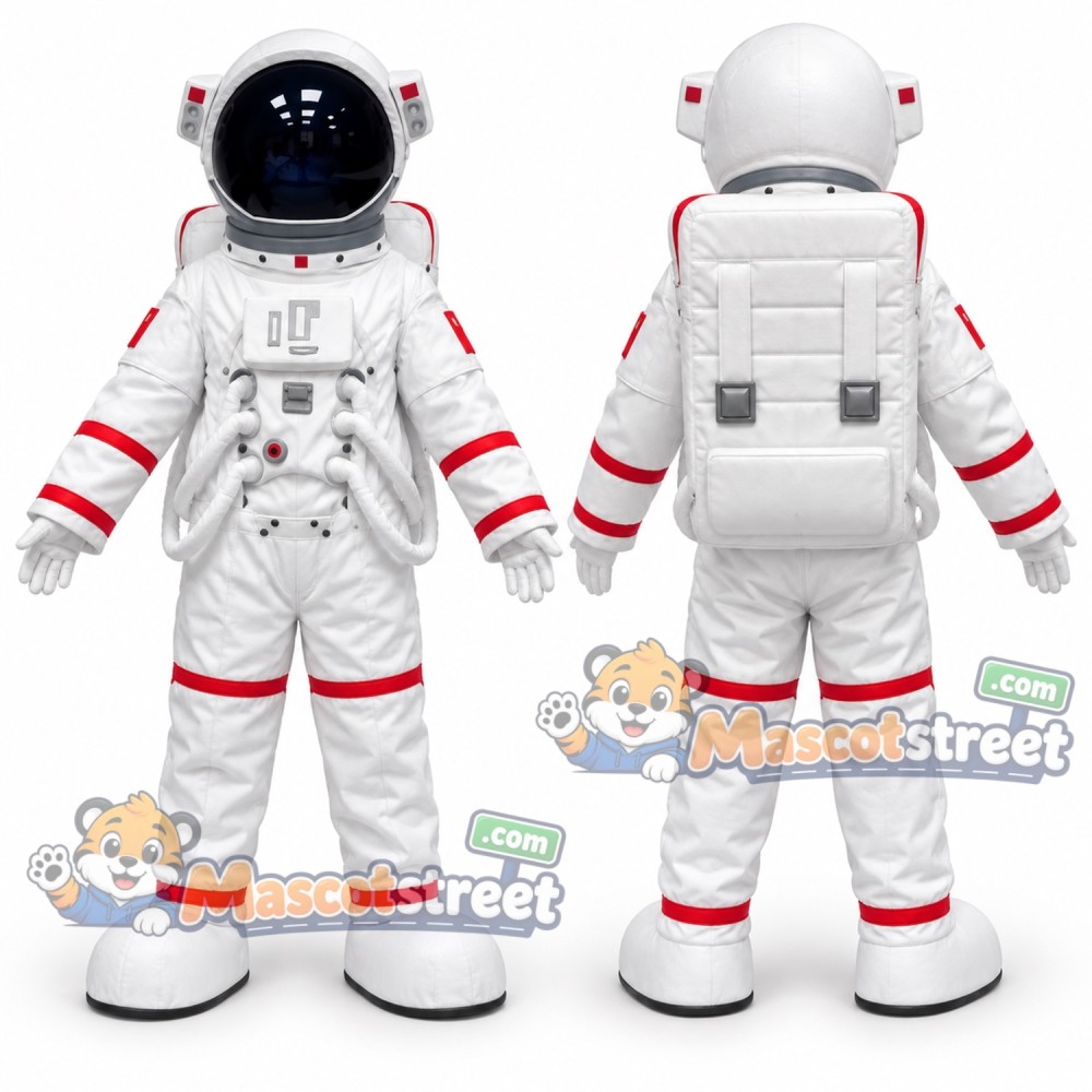 Astronaut Mascot Costume with White Space Suit Astronaut Mascot Costume with White Space Suit