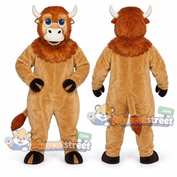 Tan Buffalo Mascot Costume