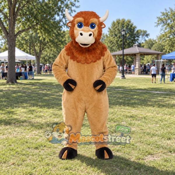 Tan Buffalo Mascot Costume