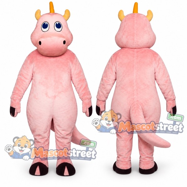 Pink Dragon Mascot Costume