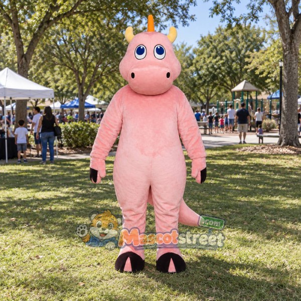 Pink Dragon Mascot Costume