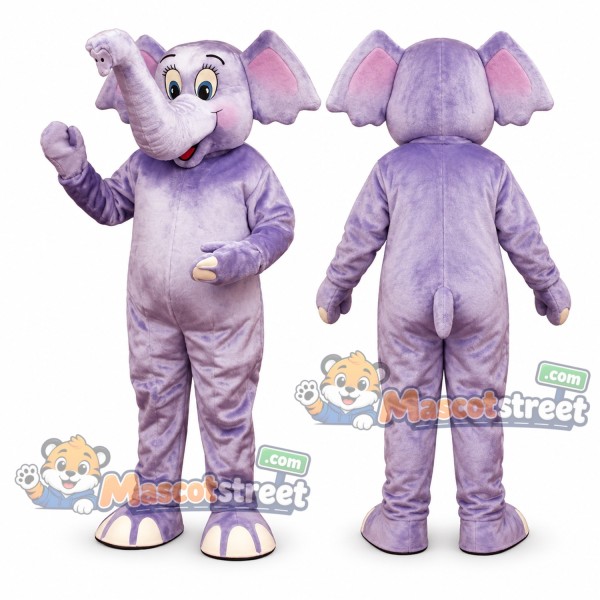 Purple Elephant Mascot Costume