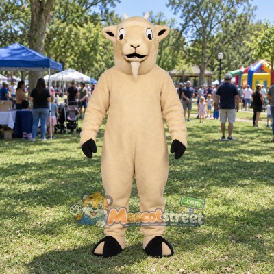 Tan Goat Mascot Costume Tan Goat Mascot Costume