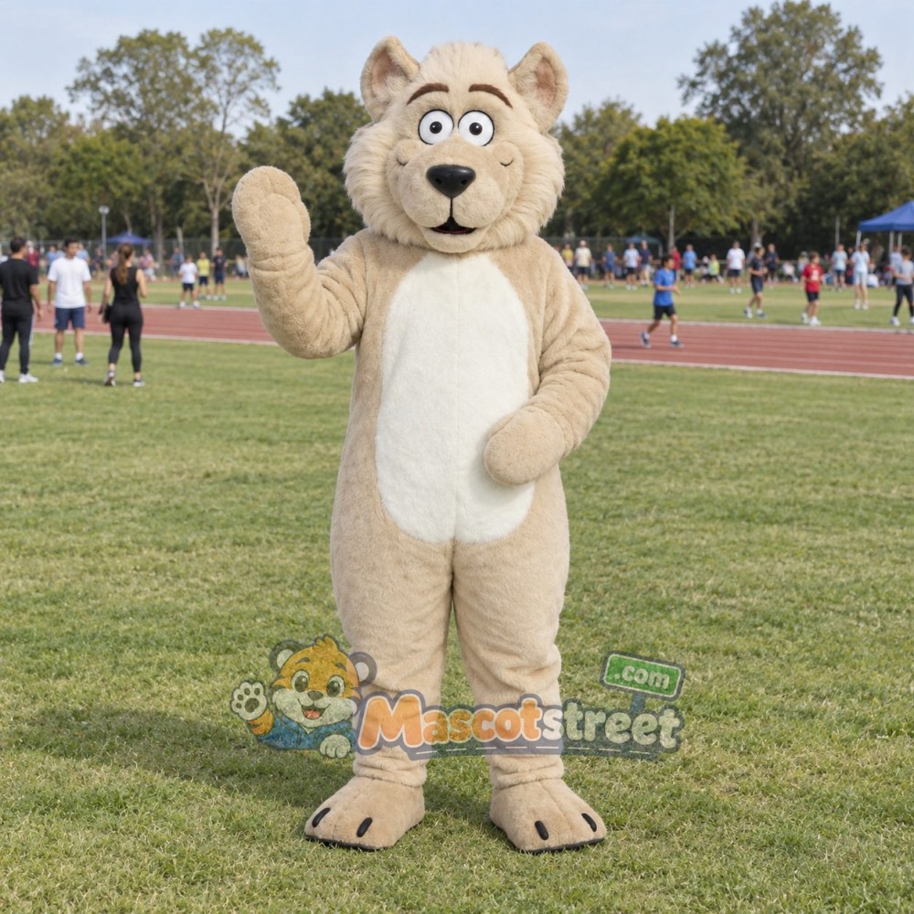 Tan Wolf Mascot Costume
