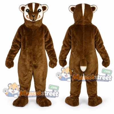 Brown Badger Mascot Costume Brown Badger Mascot Costume