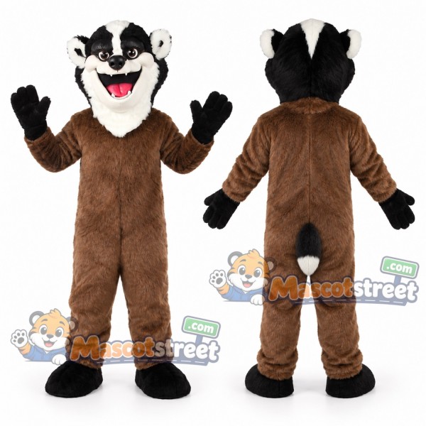 Brown Badger Mascot Costume
