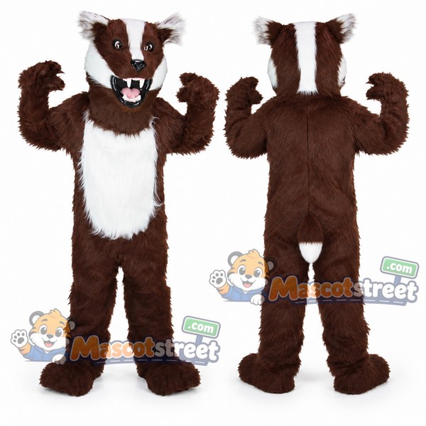 Brown Badger Mascot Costume