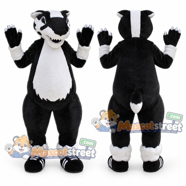 Black and White Badger Mascot Costume