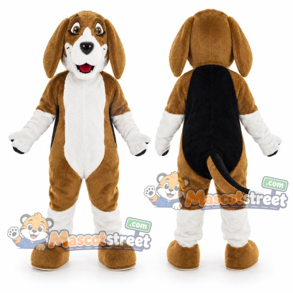 Brown and White Beagle Mascot Costume