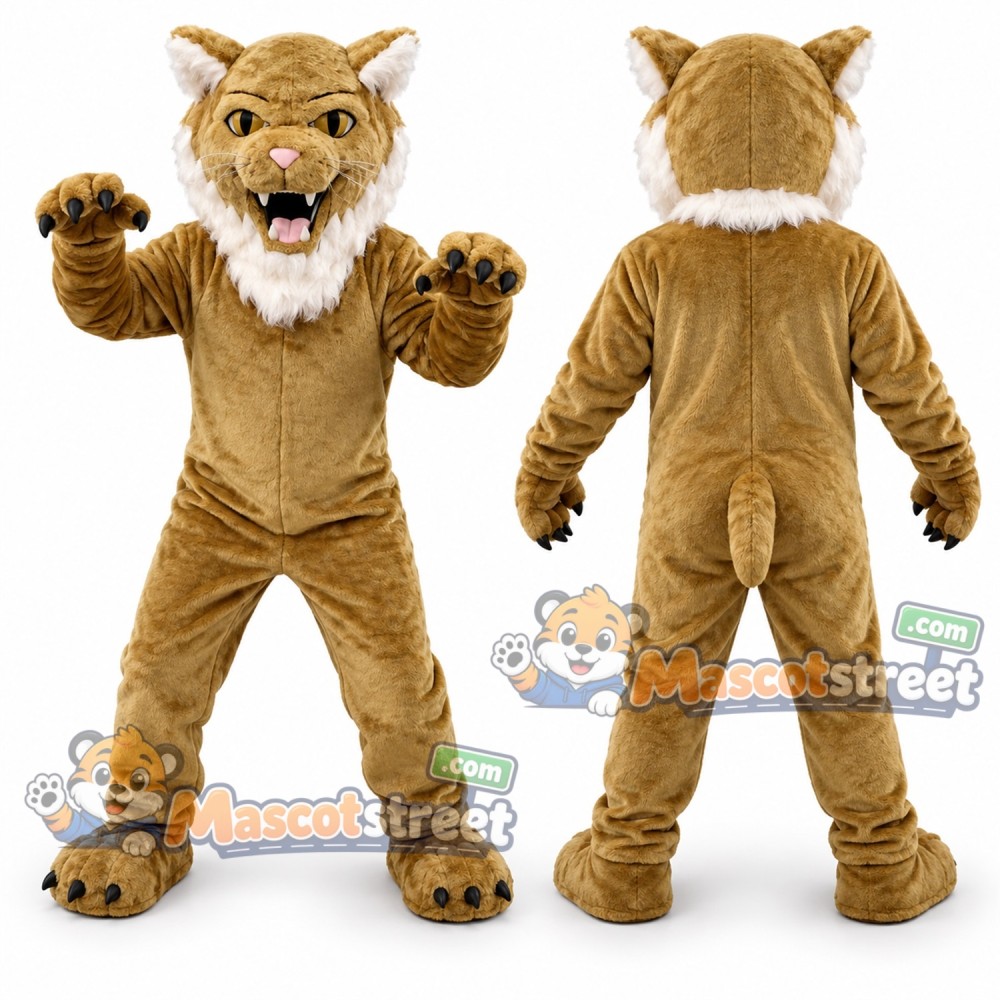 Tan Wildcat Mascot Costume Tan Wildcat Mascot Costume