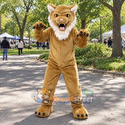 Tan Wildcat Mascot Costume Tan Wildcat Mascot Costume