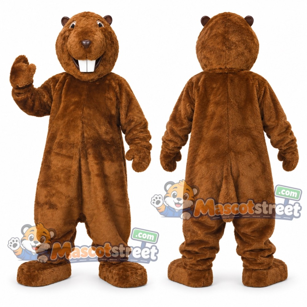 Brown Beaver Mascot Costume Brown Beaver Mascot Costume