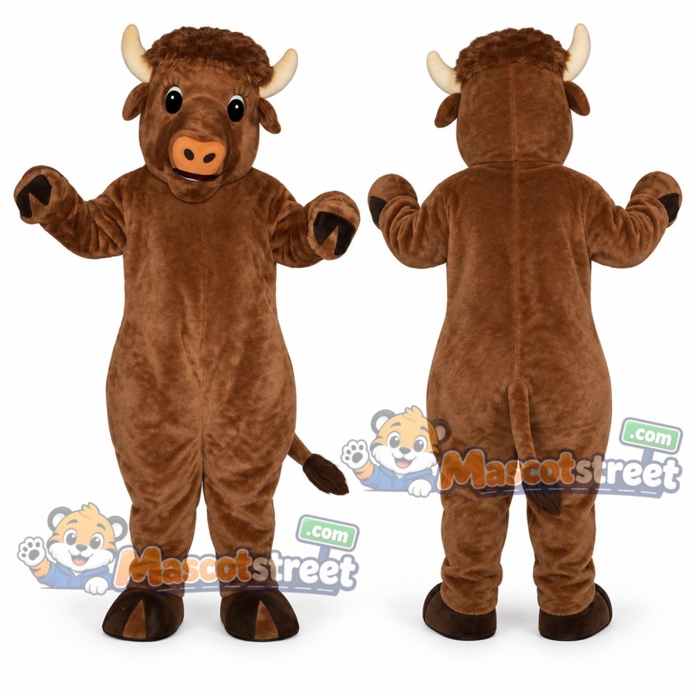 Brown Buffalo Mascot Costume
