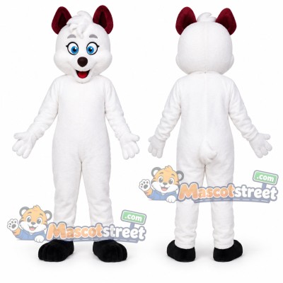 White Dog Mascot Costume White Dog Mascot Costume