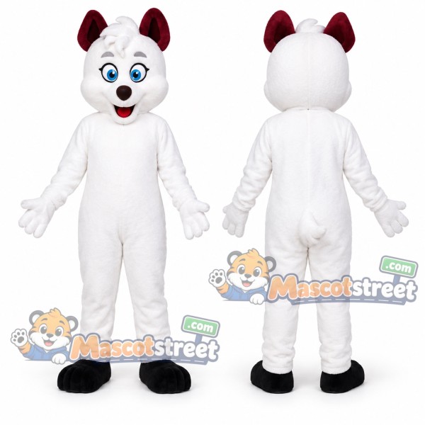 White Dog Mascot Costume