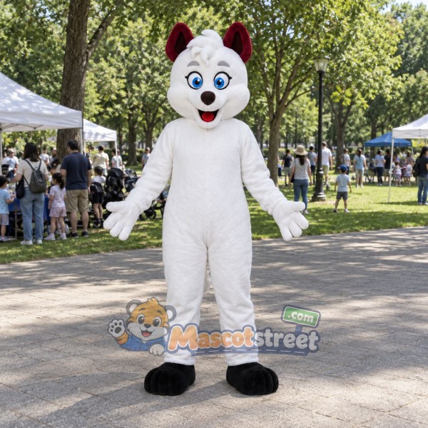 White Dog Mascot Costume
