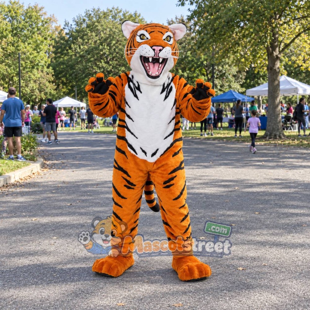 Orange Tiger Mascot Costume Orange Tiger Mascot Costume