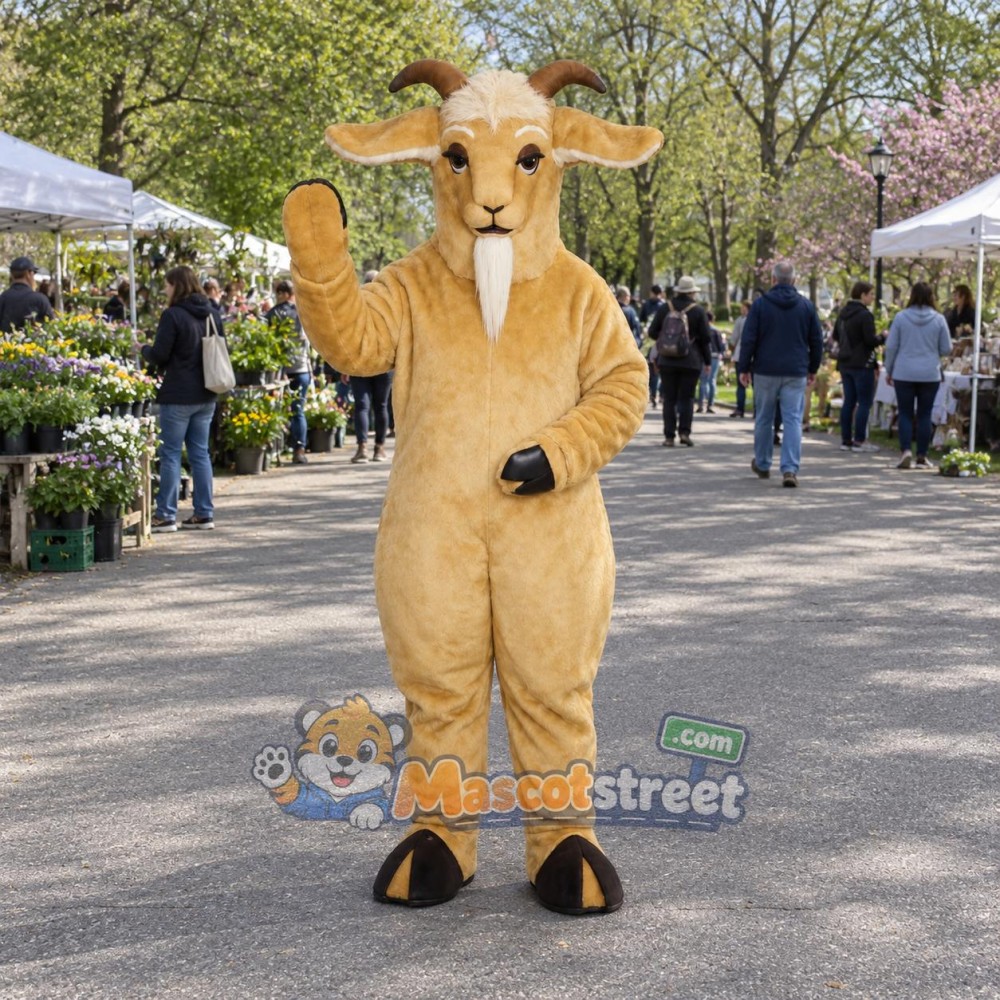 Tan Goat Mascot Costume