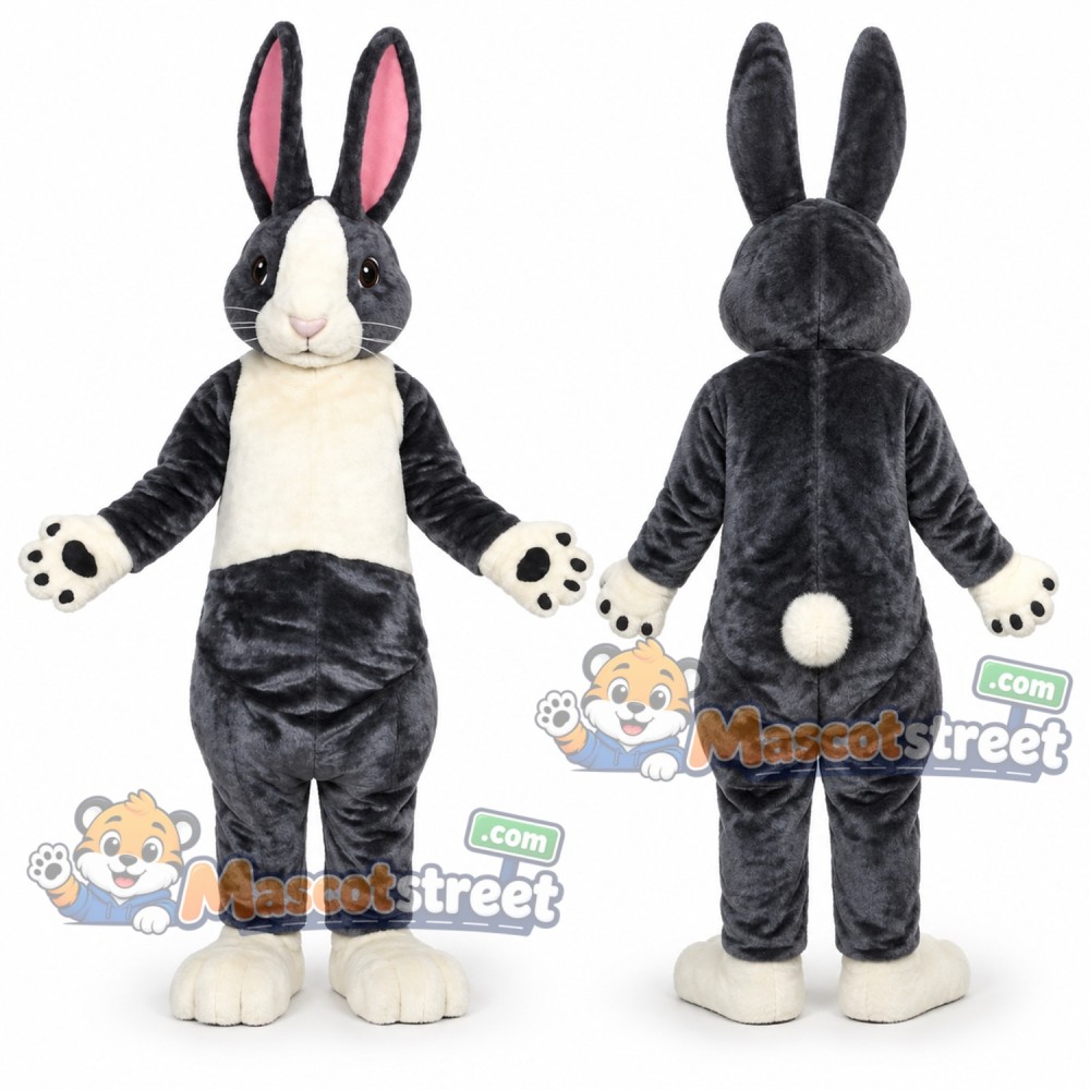 Gray Rabbit Mascot Costume