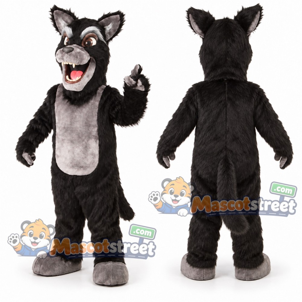 Black Wolf Mascot Costume