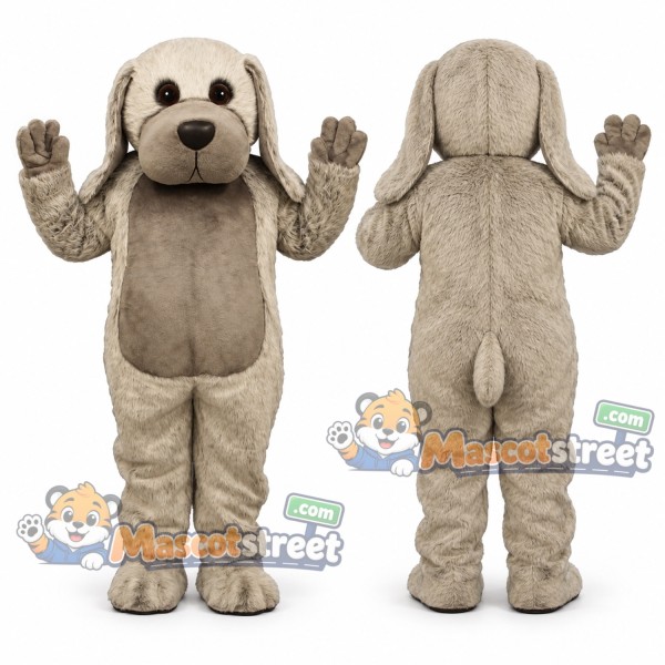 Gray Dog Mascot Costume