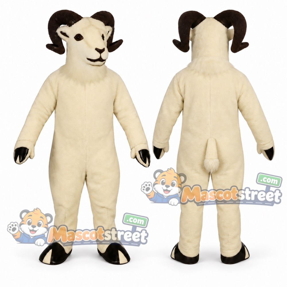 White Ram Mascot Costume White Ram Mascot Costume