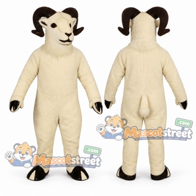 White Ram Mascot Costume White Ram Mascot Costume