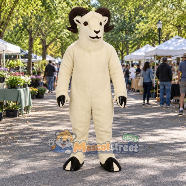 White Ram Mascot Costume