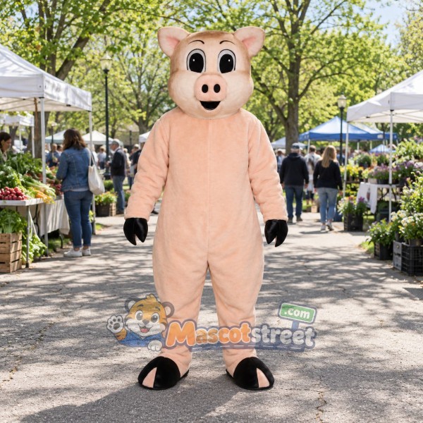 Pink Pig Mascot Costume