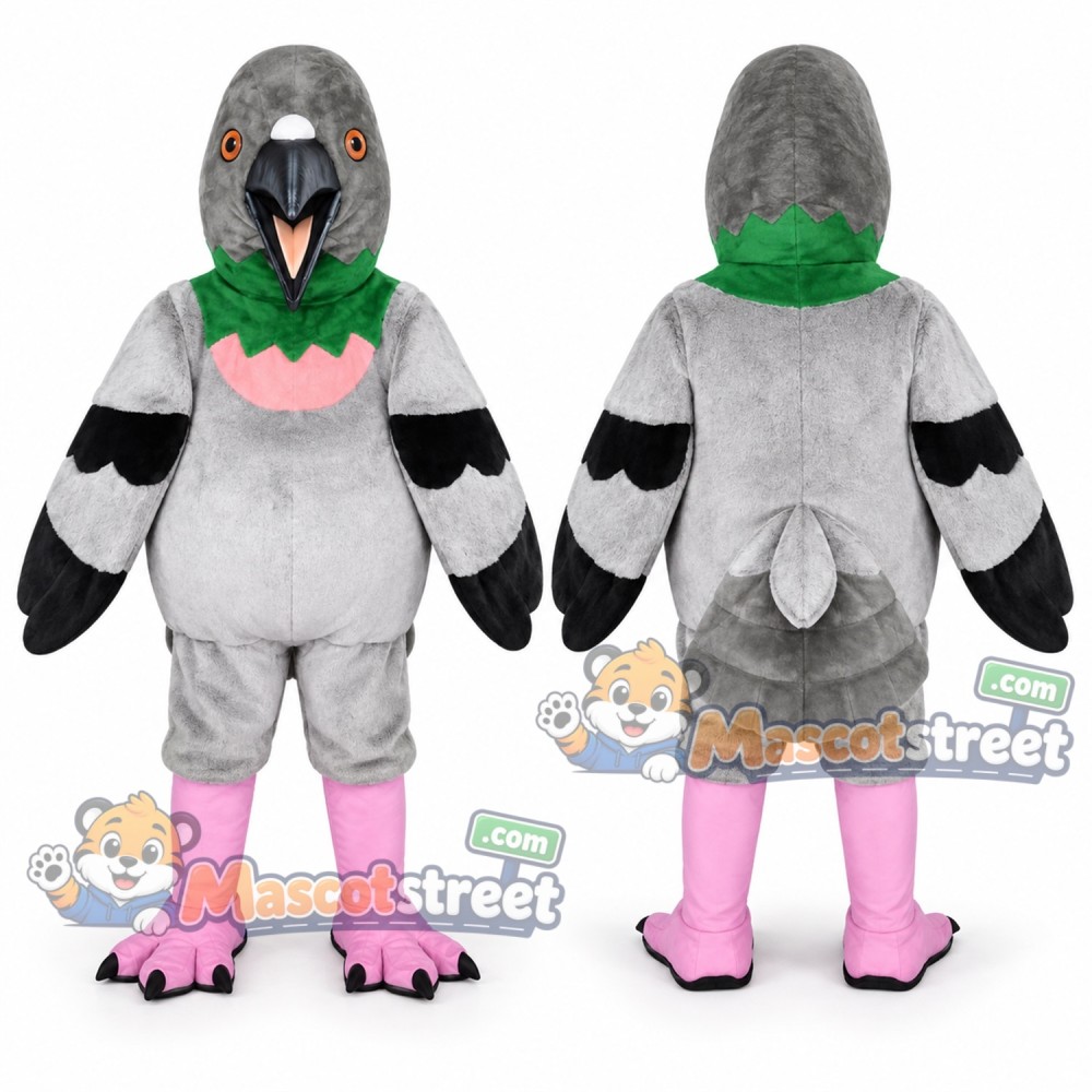 Gray Pigeon Mascot Costume Gray Pigeon Mascot Costume