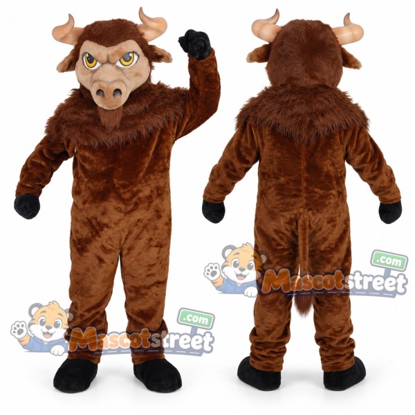 Brown Bison Mascot Costume