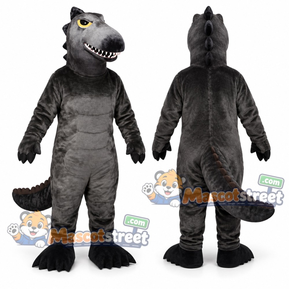 Gray Dinosaur Mascot Costume