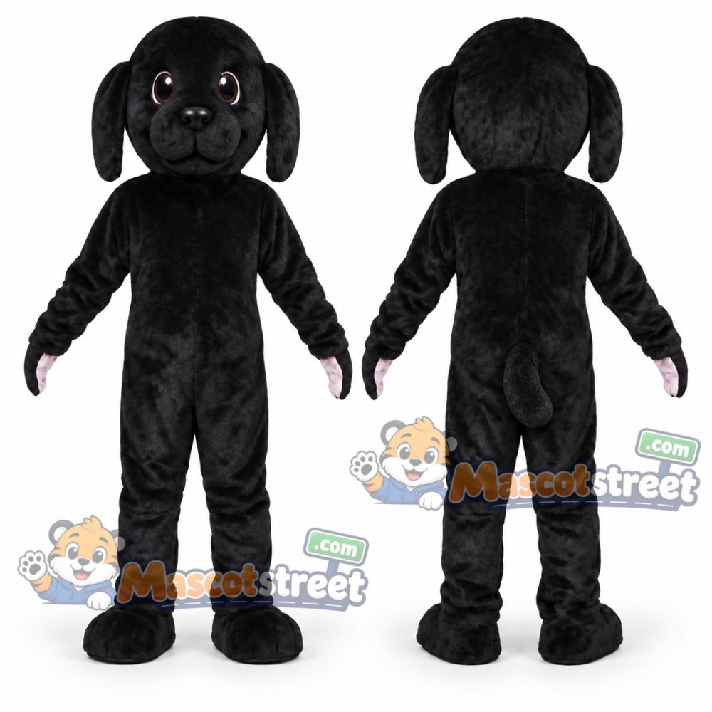 Black Dog Mascot Costume Black Dog Mascot Costume