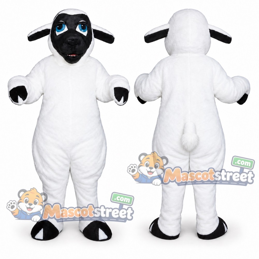 White Sheep Mascot Costume White Sheep Mascot Costume